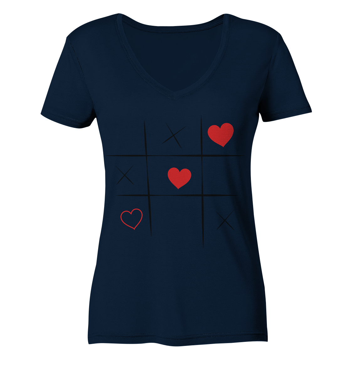 Tic-Tac-Love - Ladies V-Neck Shirt