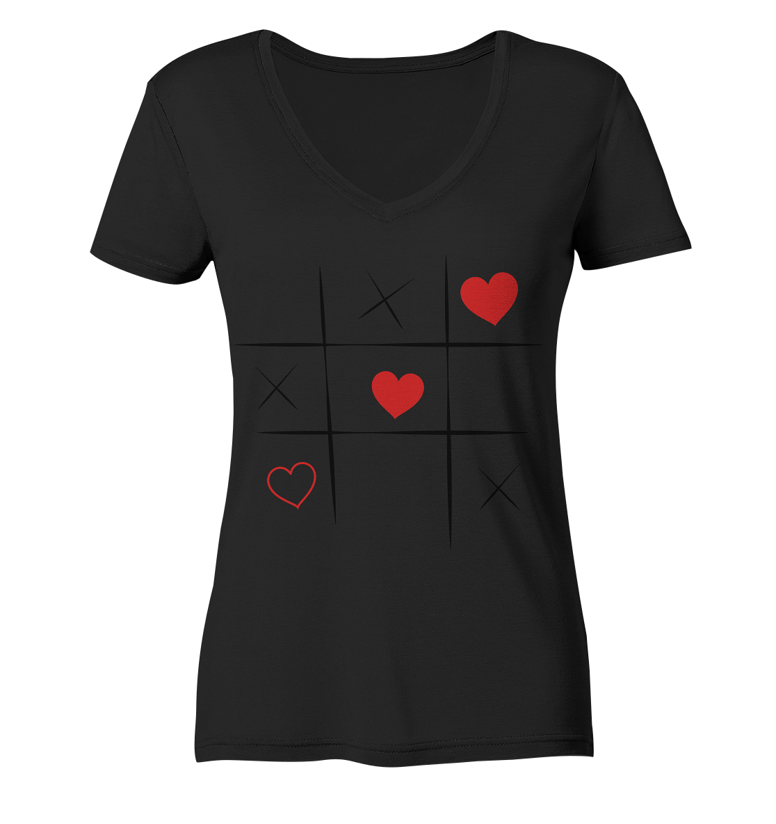 Tic-Tac-Love - Ladies V-Neck Shirt