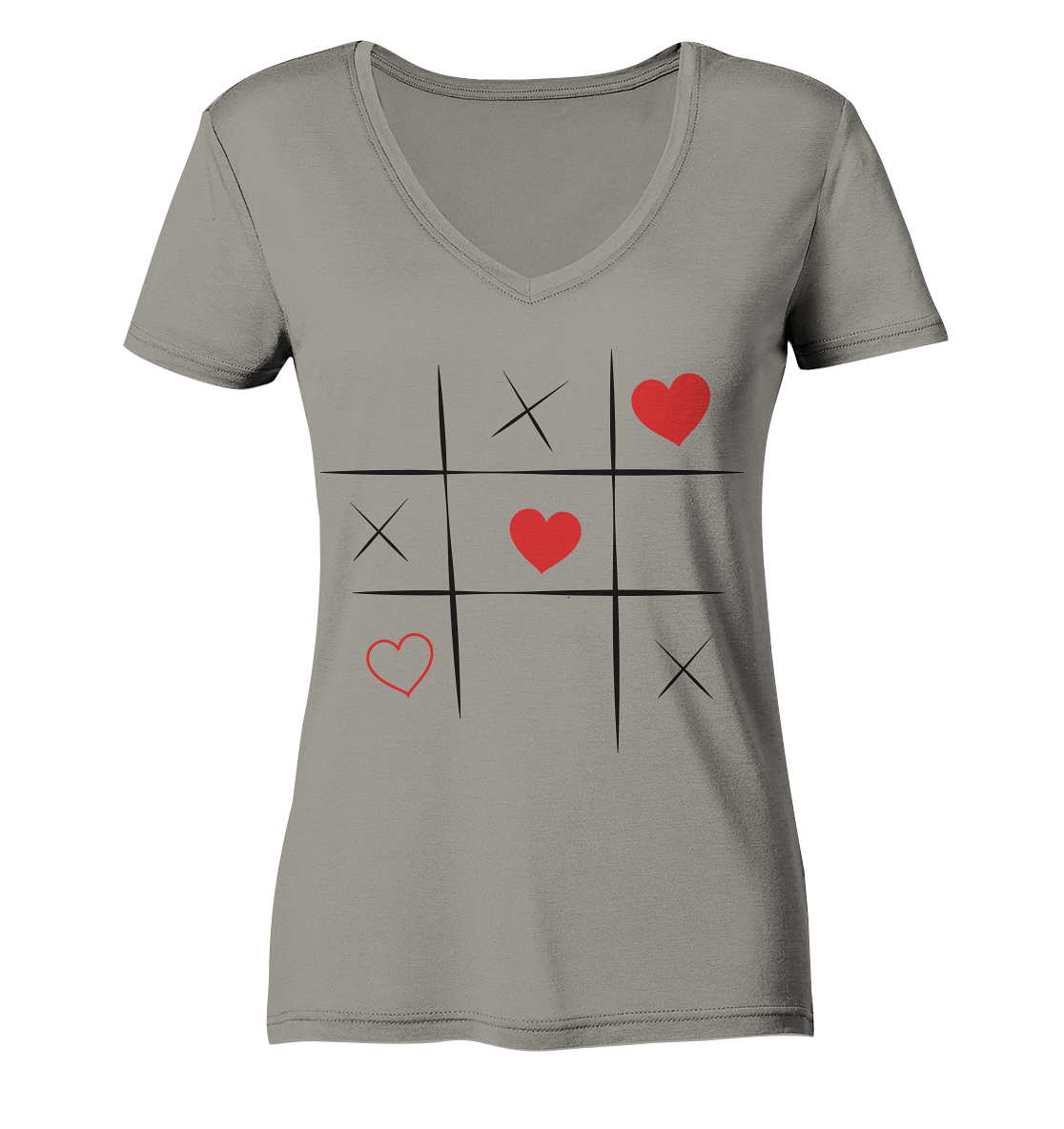 Tic-Tac-Love - Ladies V-Neck Shirt