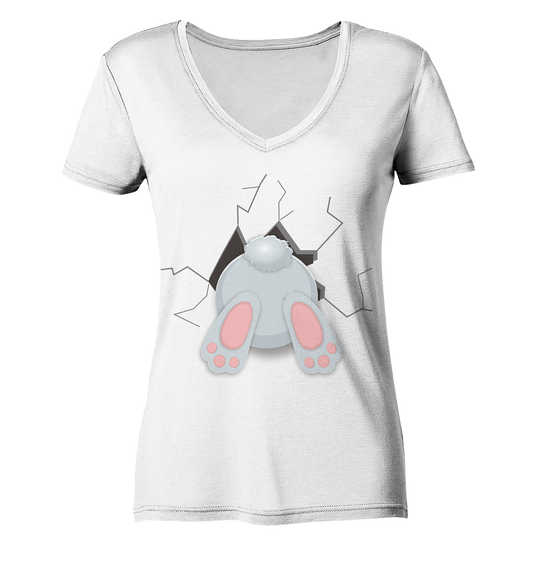 Easter Backside - Ladies V-Neck Shirt