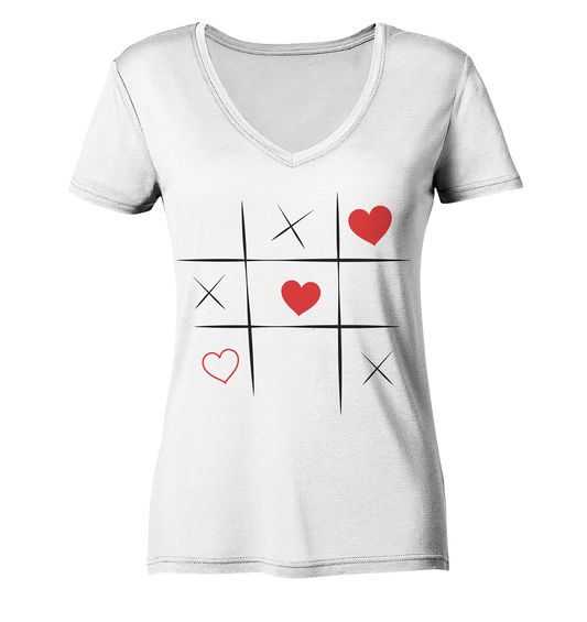 Tic-Tac-Love - Ladies V-Neck Shirt