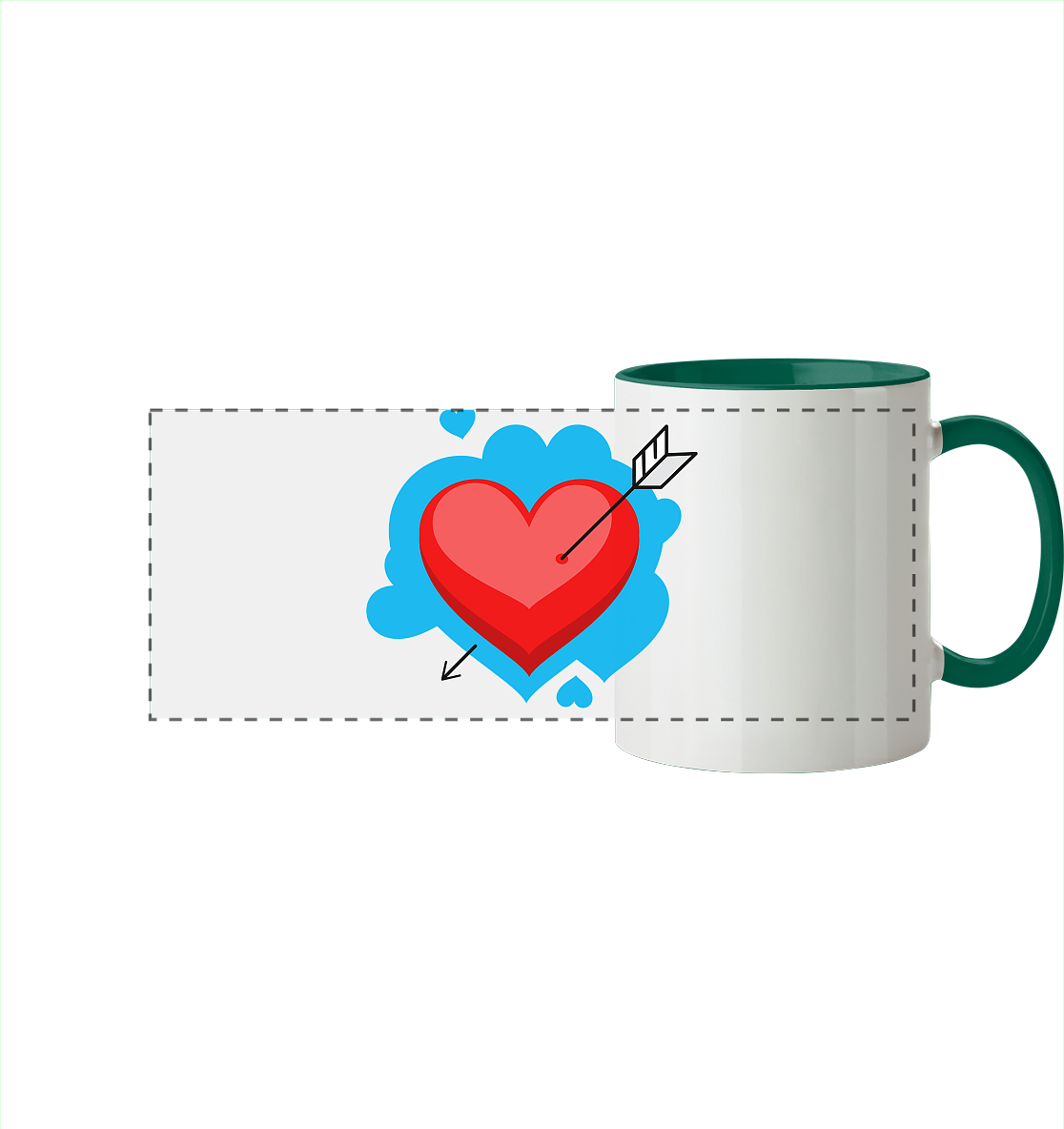 Heart - Panorama Tasse zweifarbig