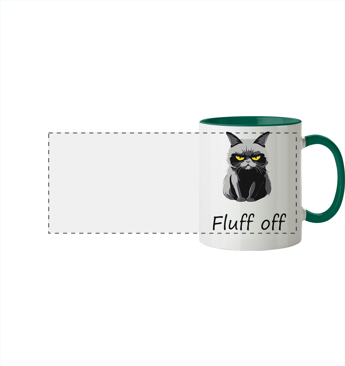 Fluff off - Panorama Tasse zweifarbig