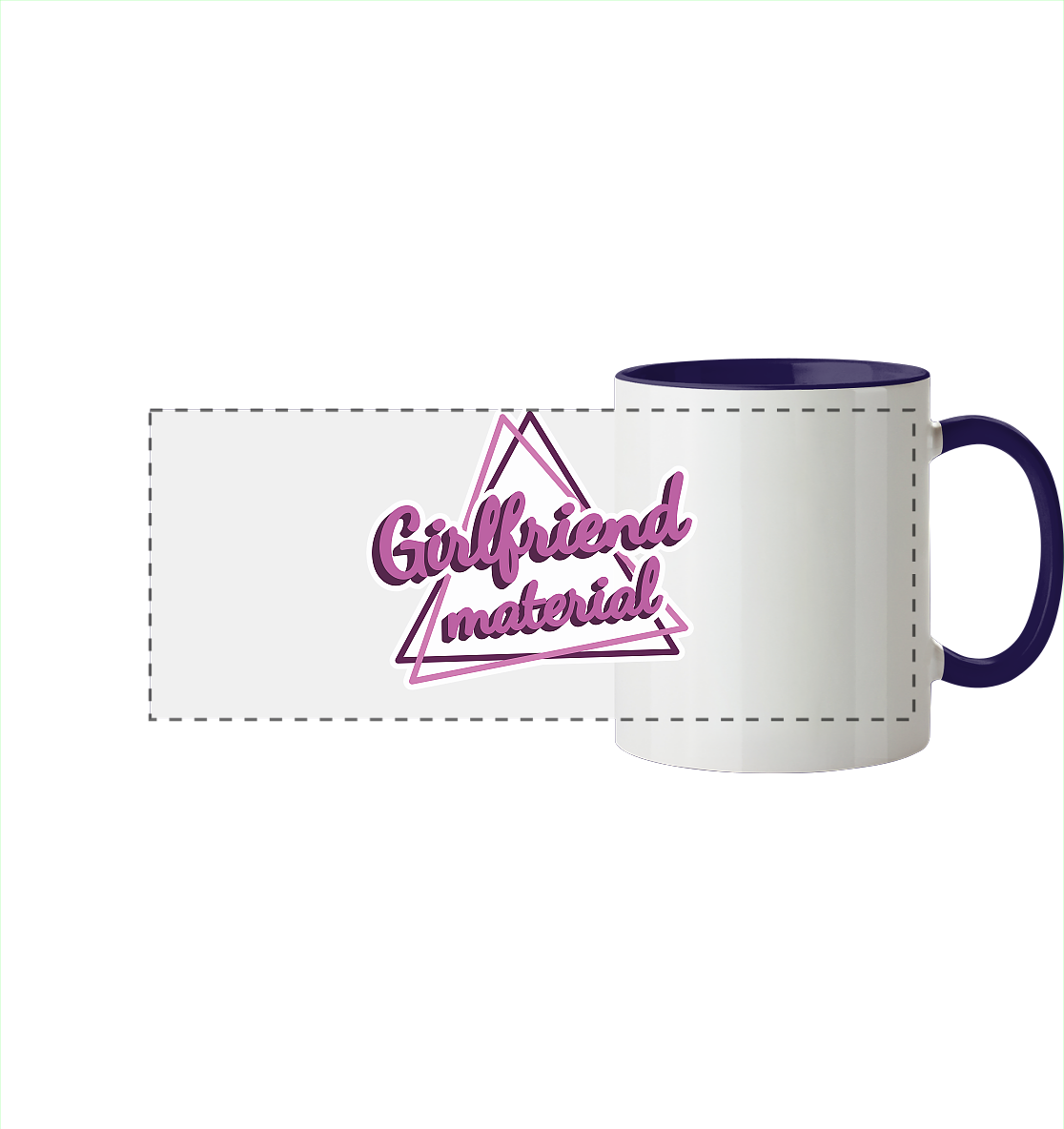 Girlfriend material - Panorama Tasse zweifarbig