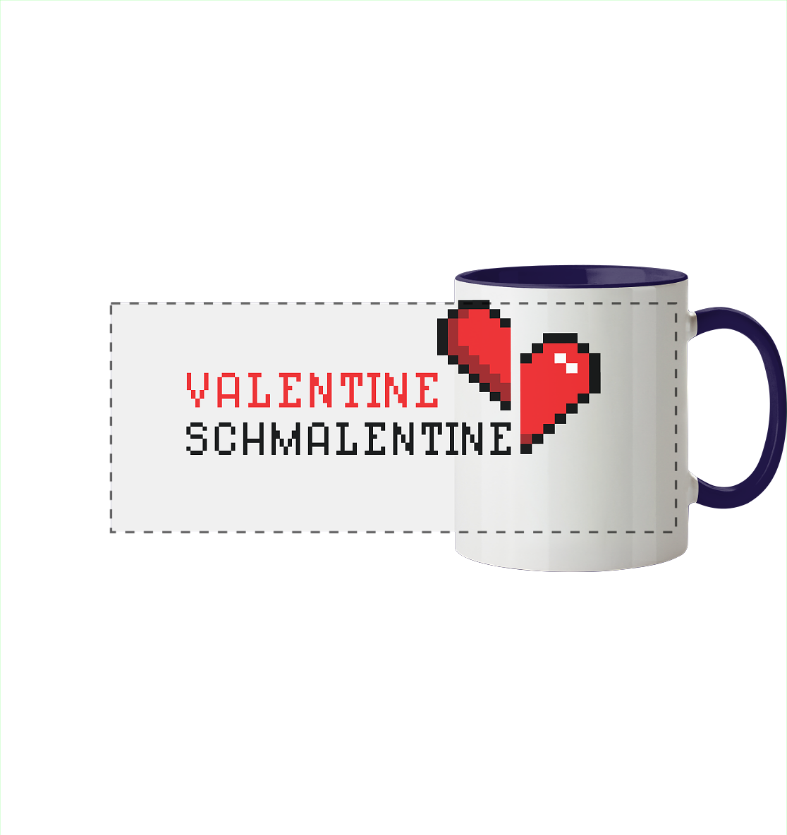 Valentine Schmalentine - Panorama Tasse zweifarbig