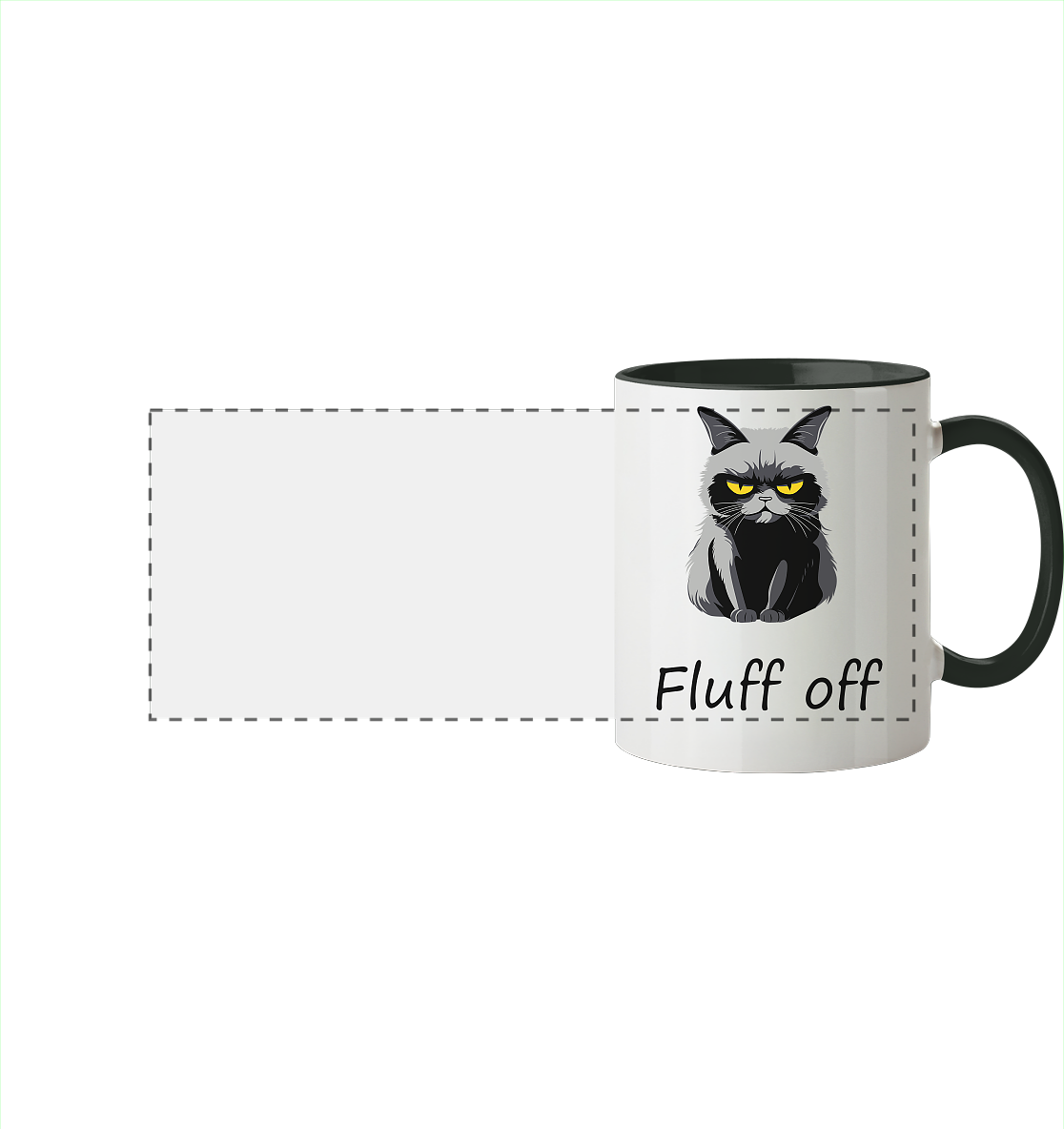 Fluff off - Panorama Tasse zweifarbig