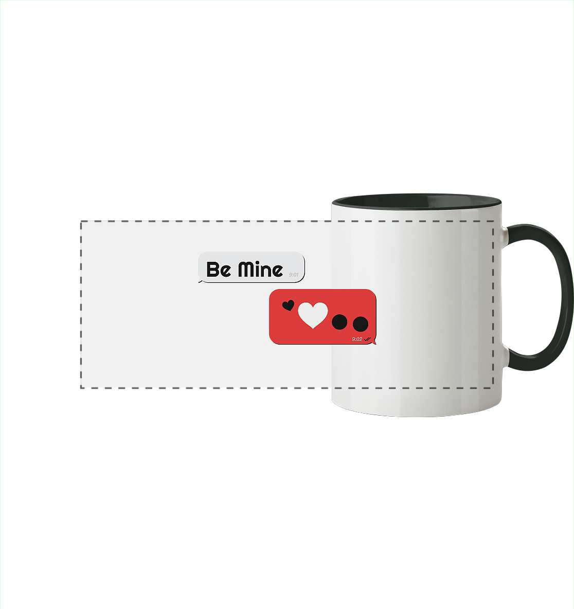 Be Mine - Panorama Tasse zweifarbig