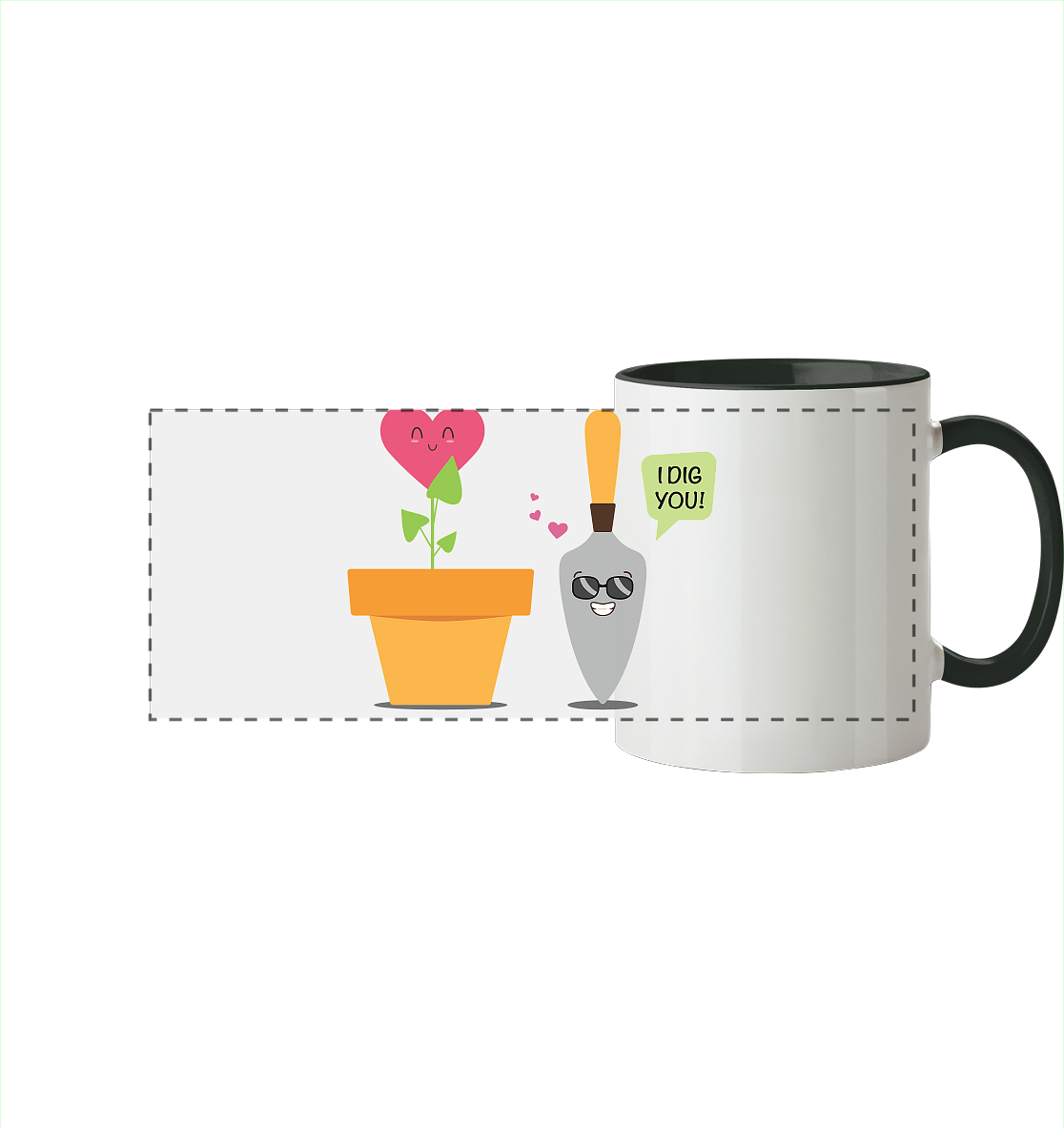 I dig you - Panorama Tasse zweifarbig