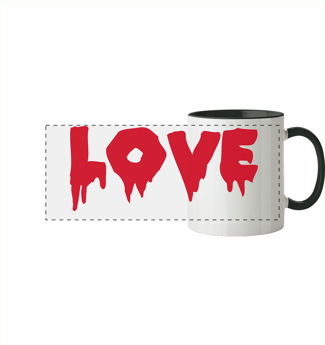 Love - Panorama Tasse zweifarbig