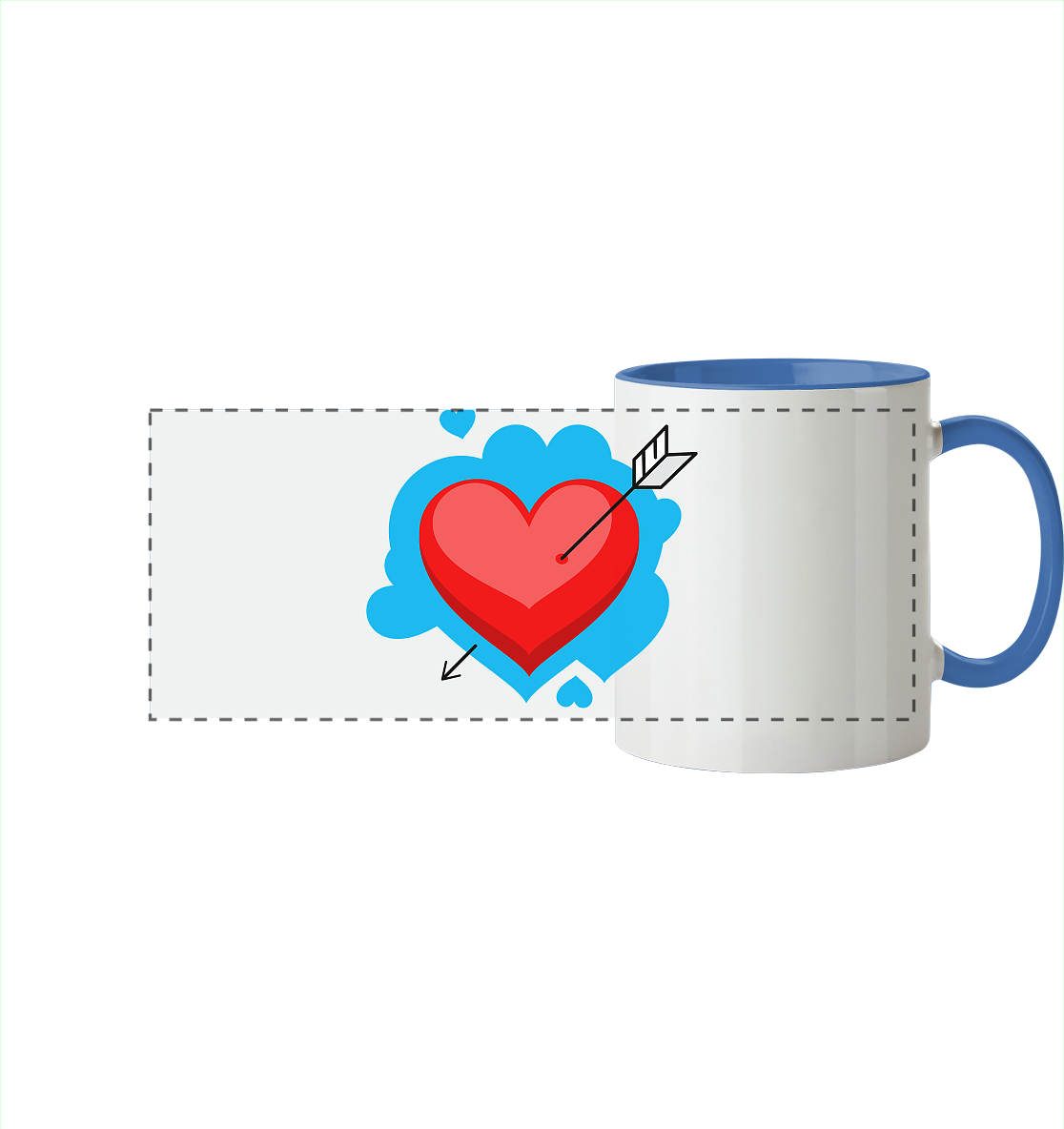 Heart - Panorama Tasse zweifarbig