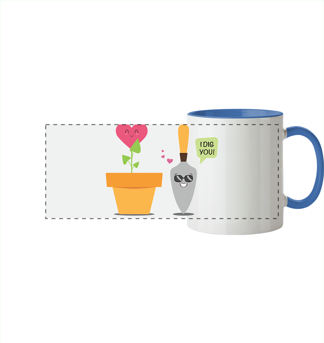 I dig you - Panorama Tasse zweifarbig