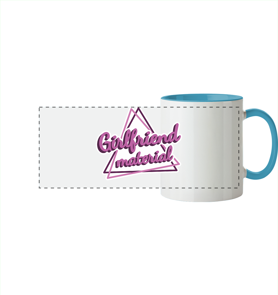 Girlfriend material - Panorama Tasse zweifarbig