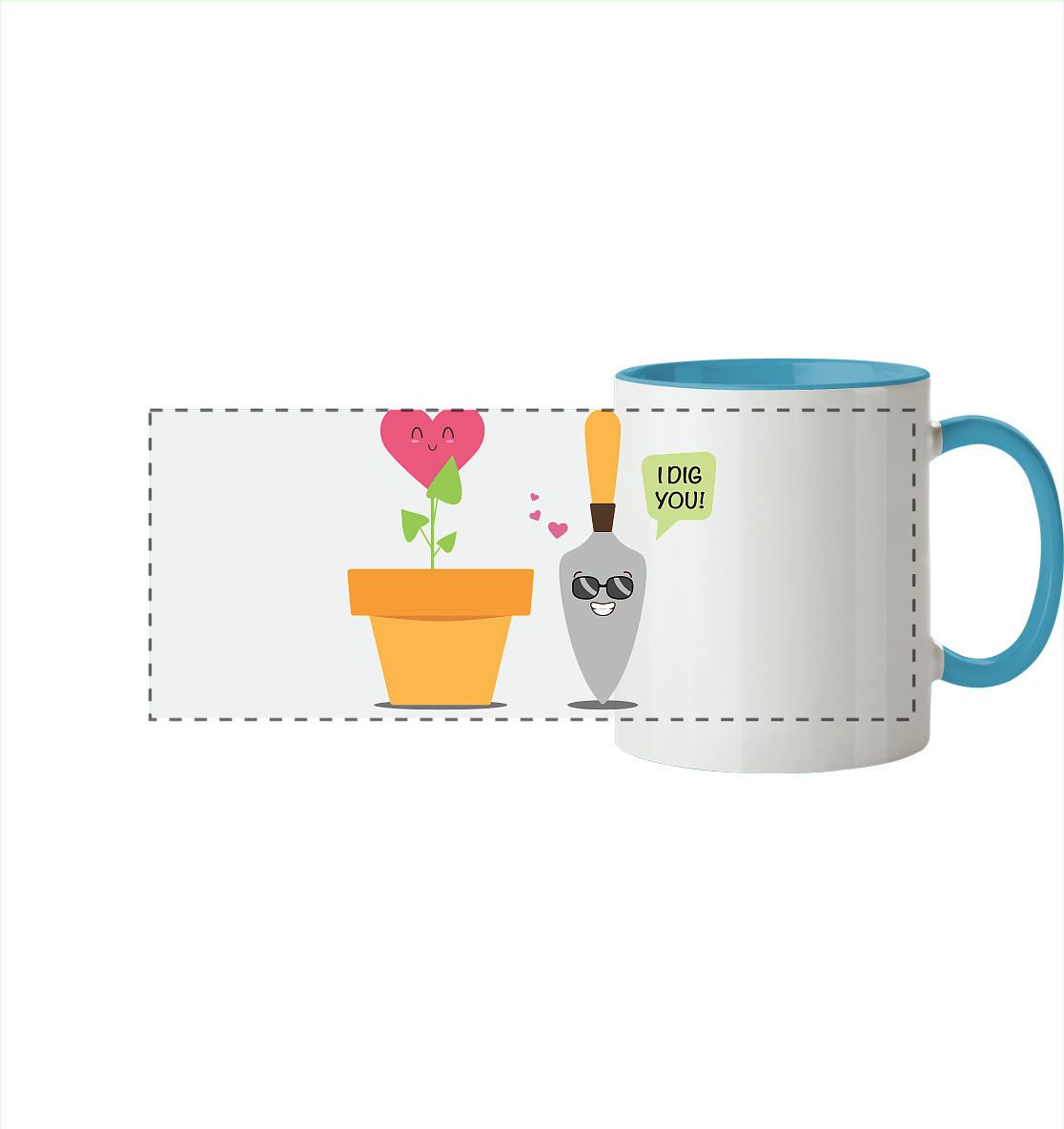 I dig you - Panorama Tasse zweifarbig