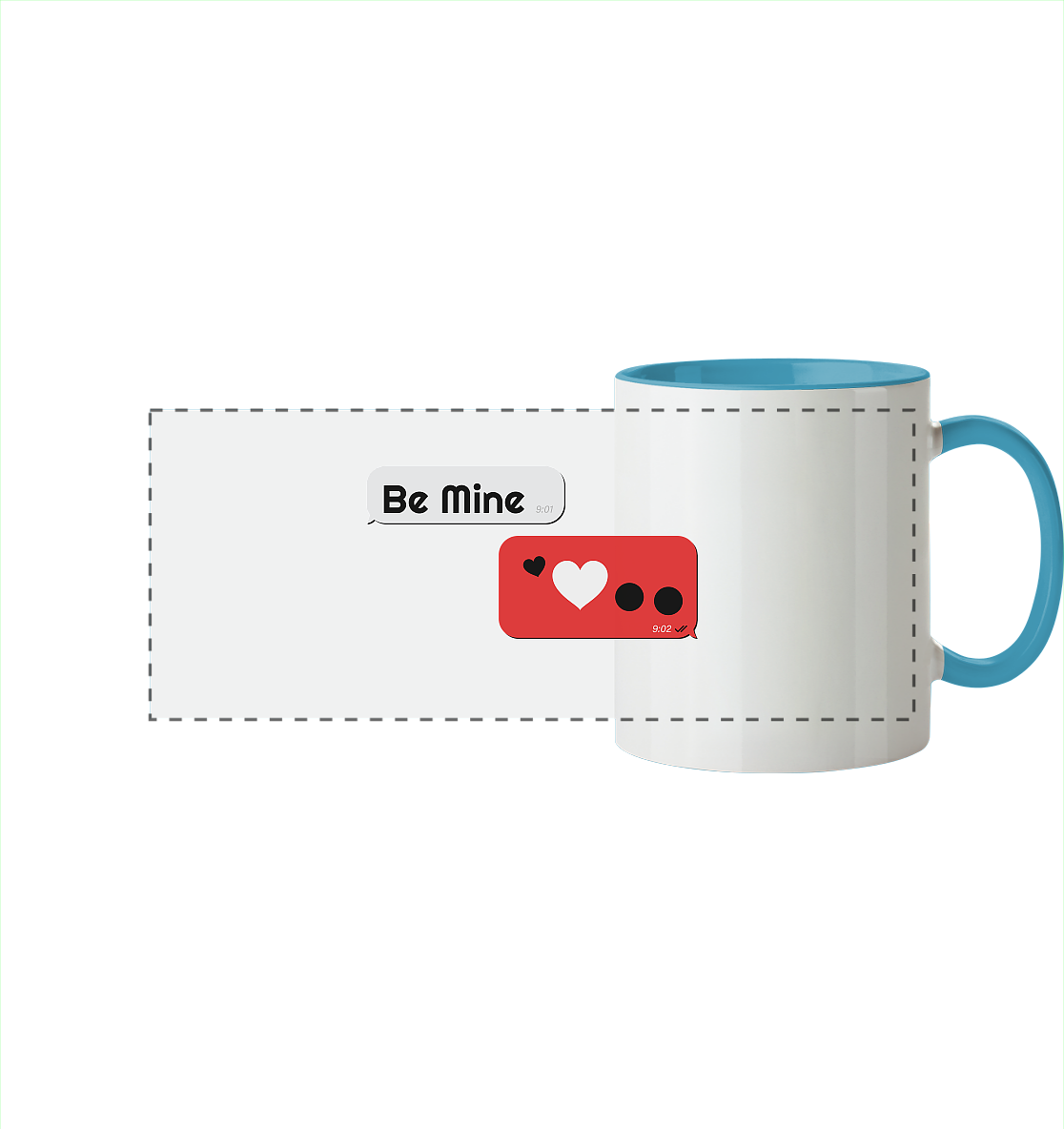 Be Mine - Panorama Tasse zweifarbig