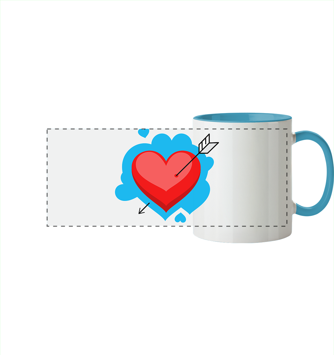 Heart - Panorama Tasse zweifarbig