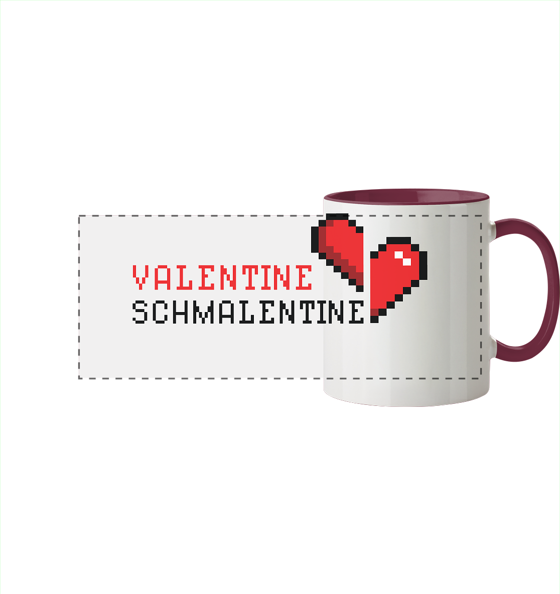 Valentine Schmalentine - Panorama Tasse zweifarbig