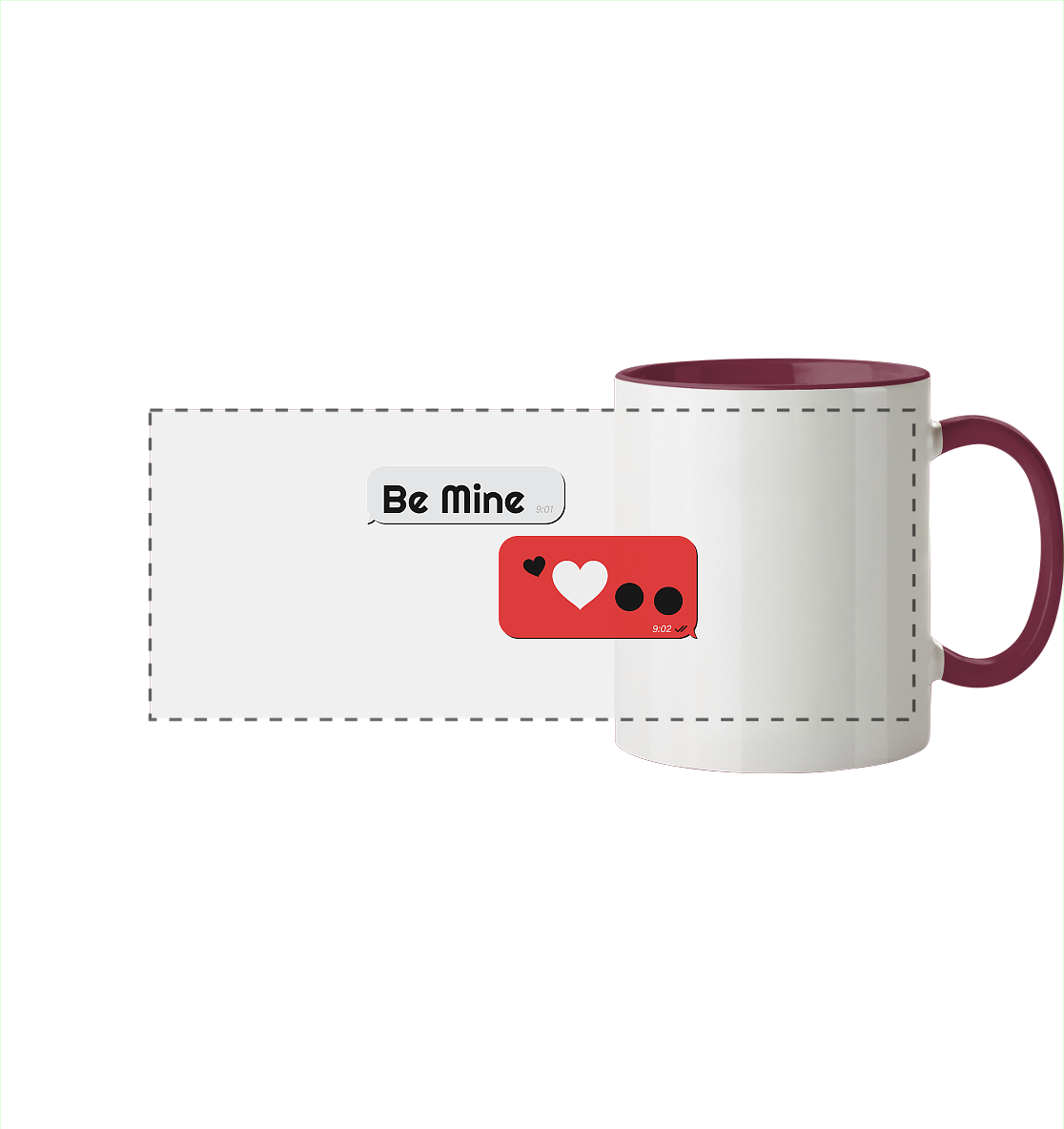 Be Mine - Panorama Tasse zweifarbig