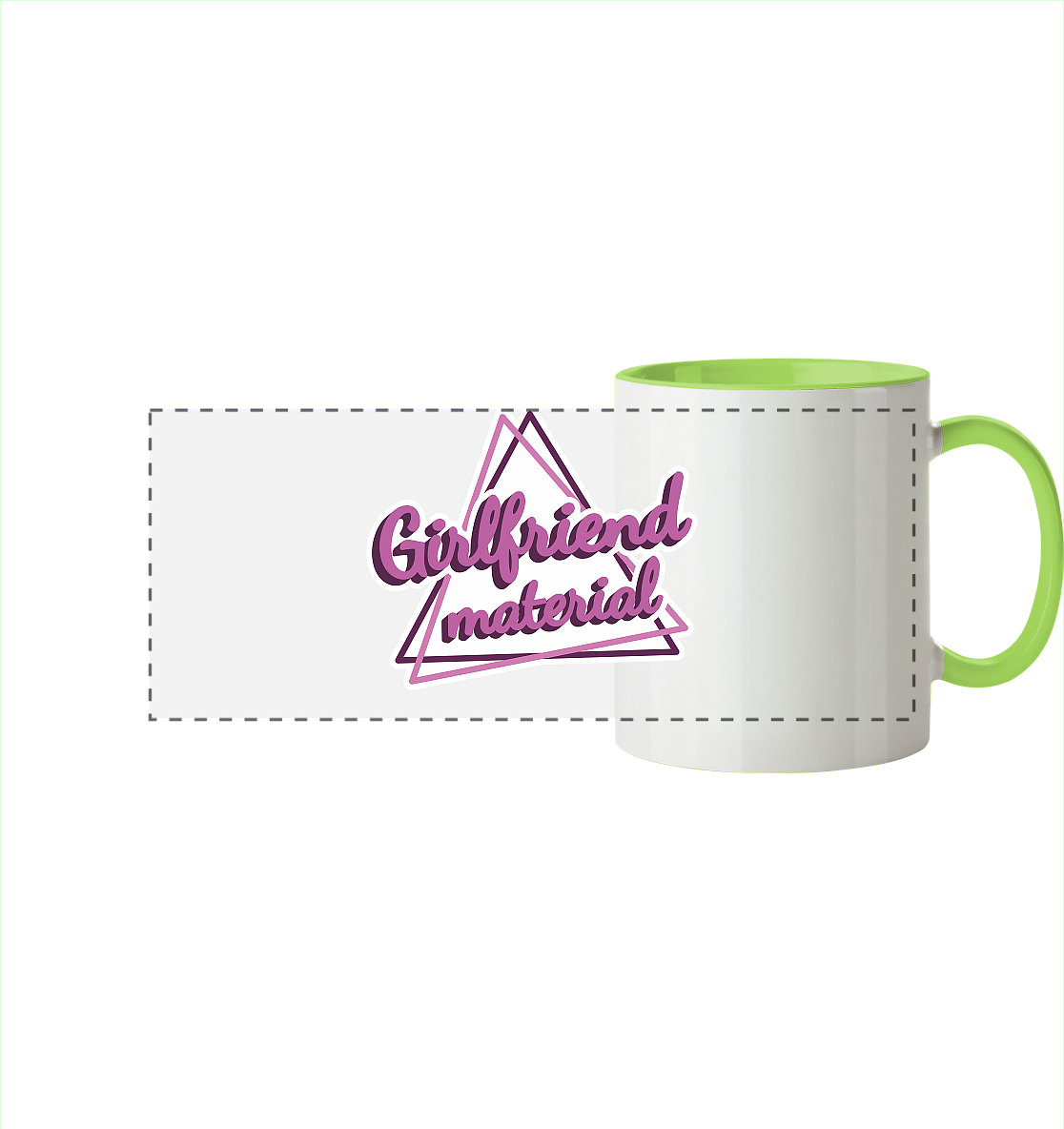 Girlfriend material - Panorama Tasse zweifarbig