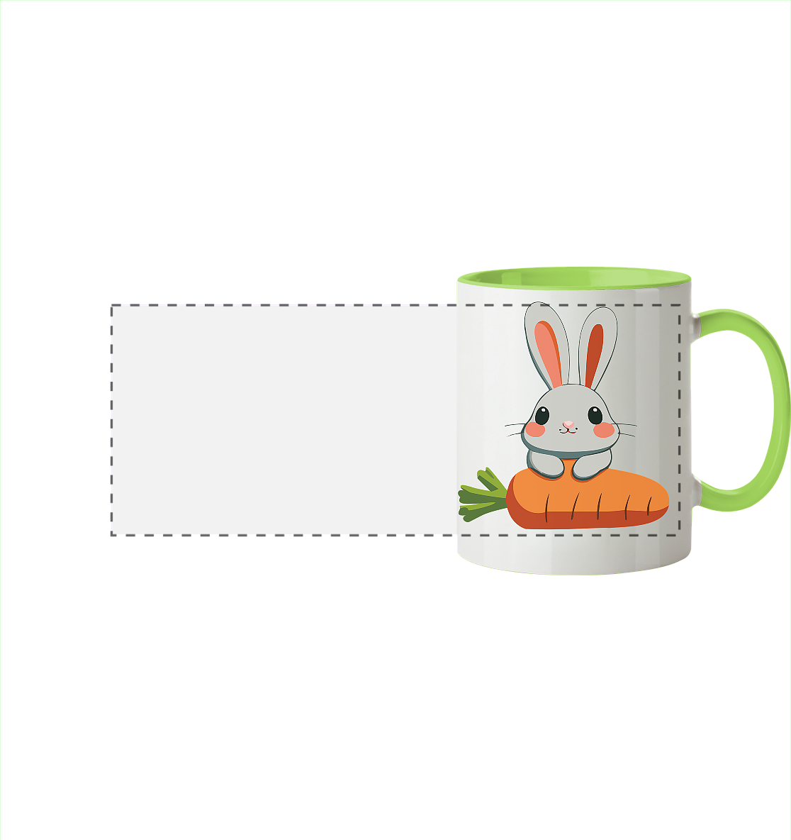 Mein Name ist Hase - Panorama Tasse zweifarbig