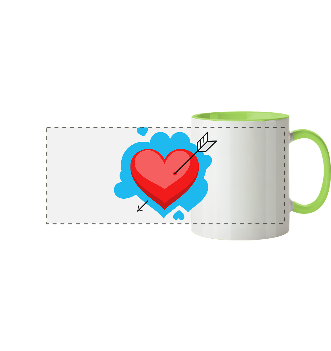 Heart - Panorama Tasse zweifarbig