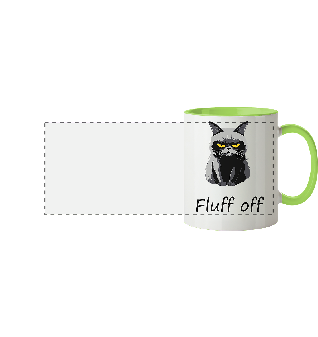 Fluff off - Panorama Tasse zweifarbig