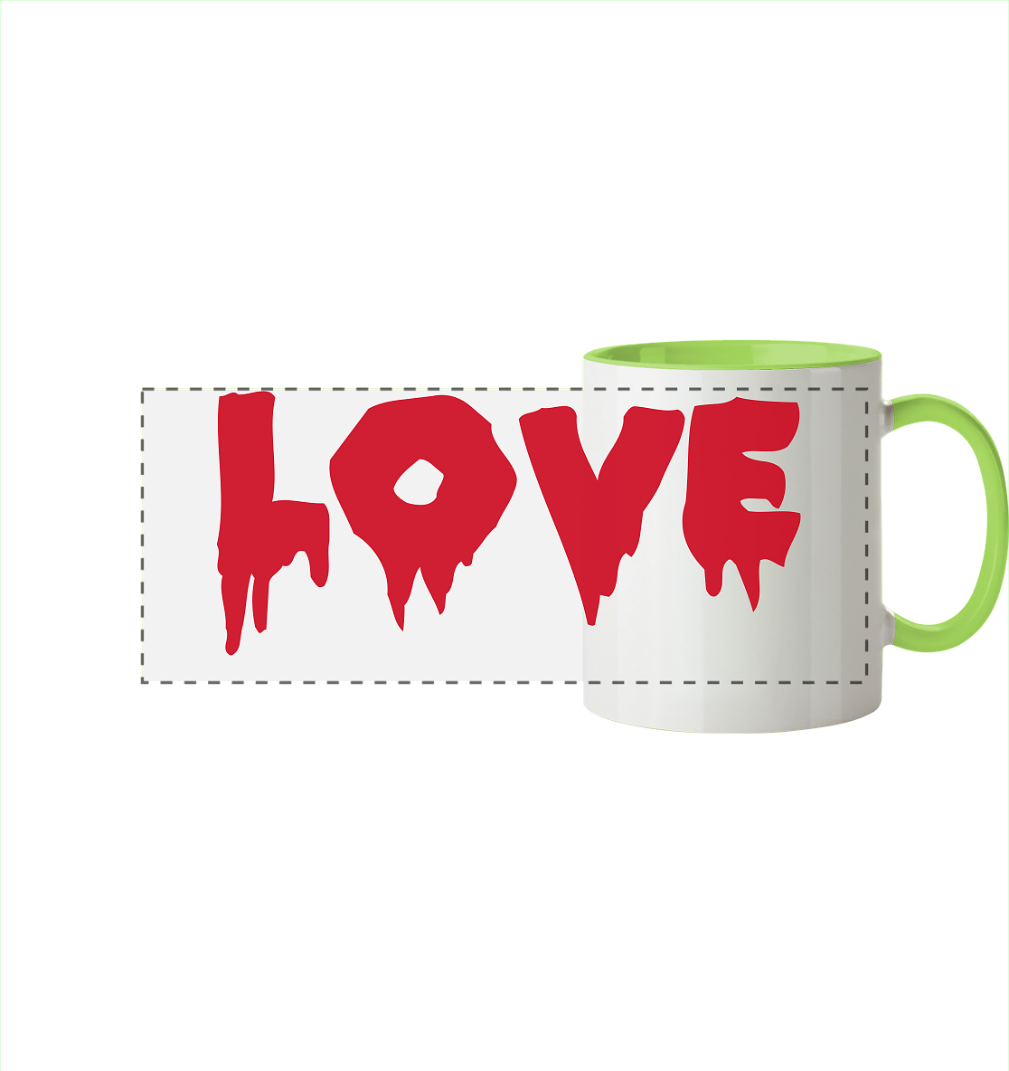 Love - Panorama Tasse zweifarbig