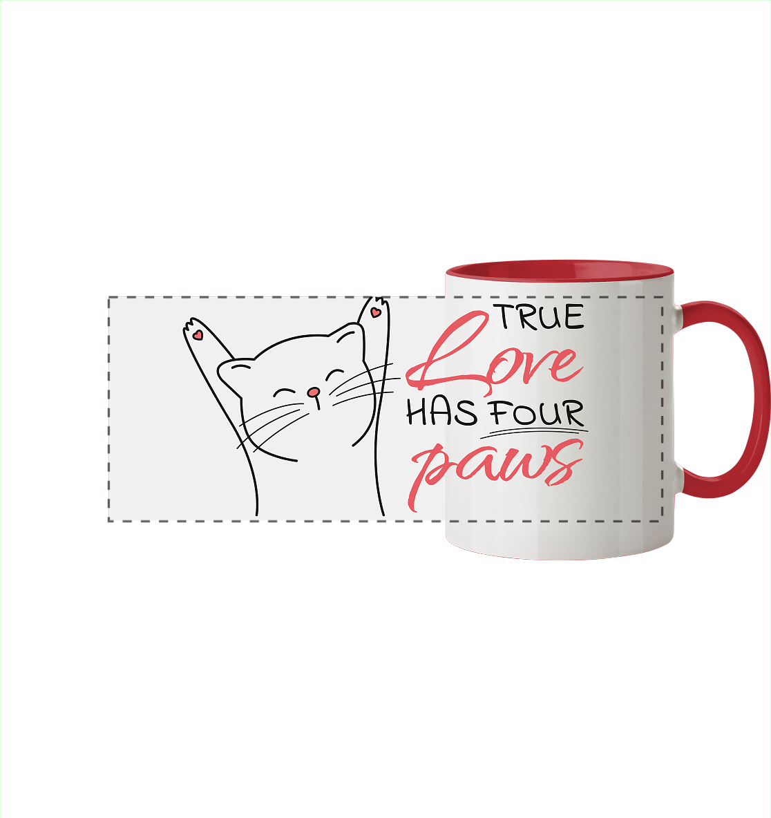 True Paw Love - Panorama Tasse zweifarbig