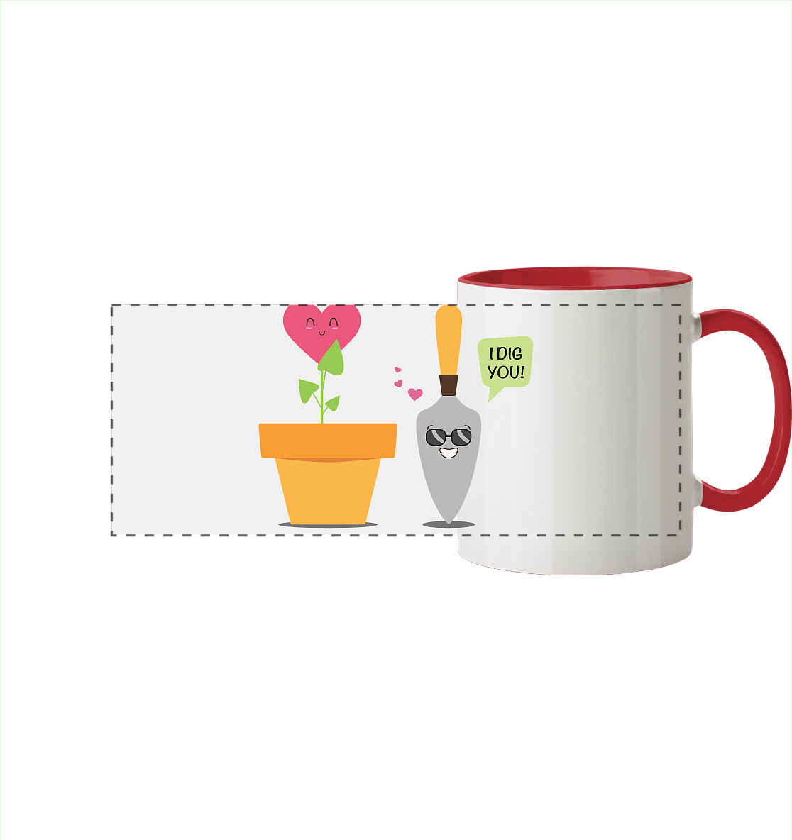 I dig you - Panorama Tasse zweifarbig