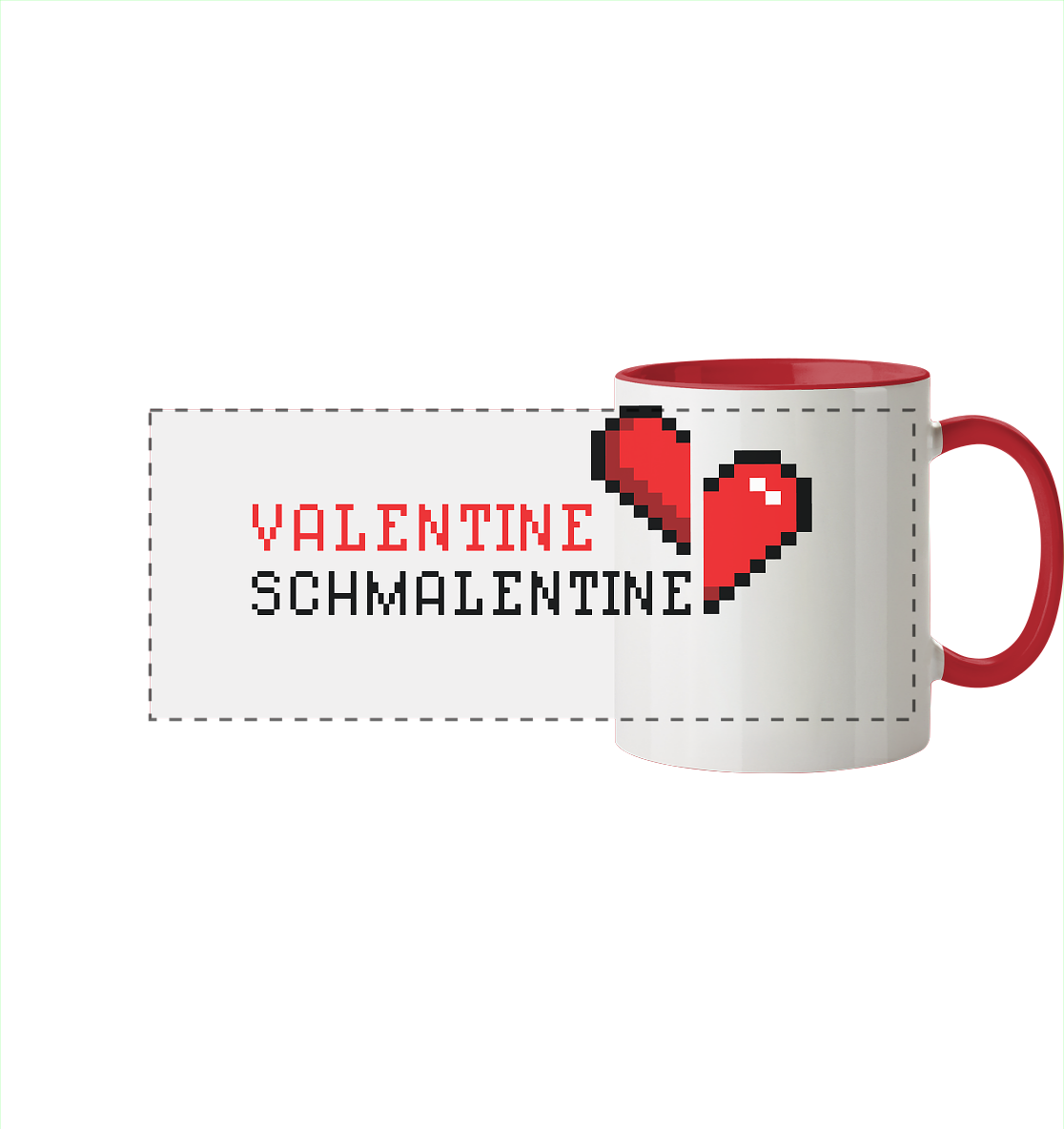 Valentine Schmalentine - Panorama Tasse zweifarbig