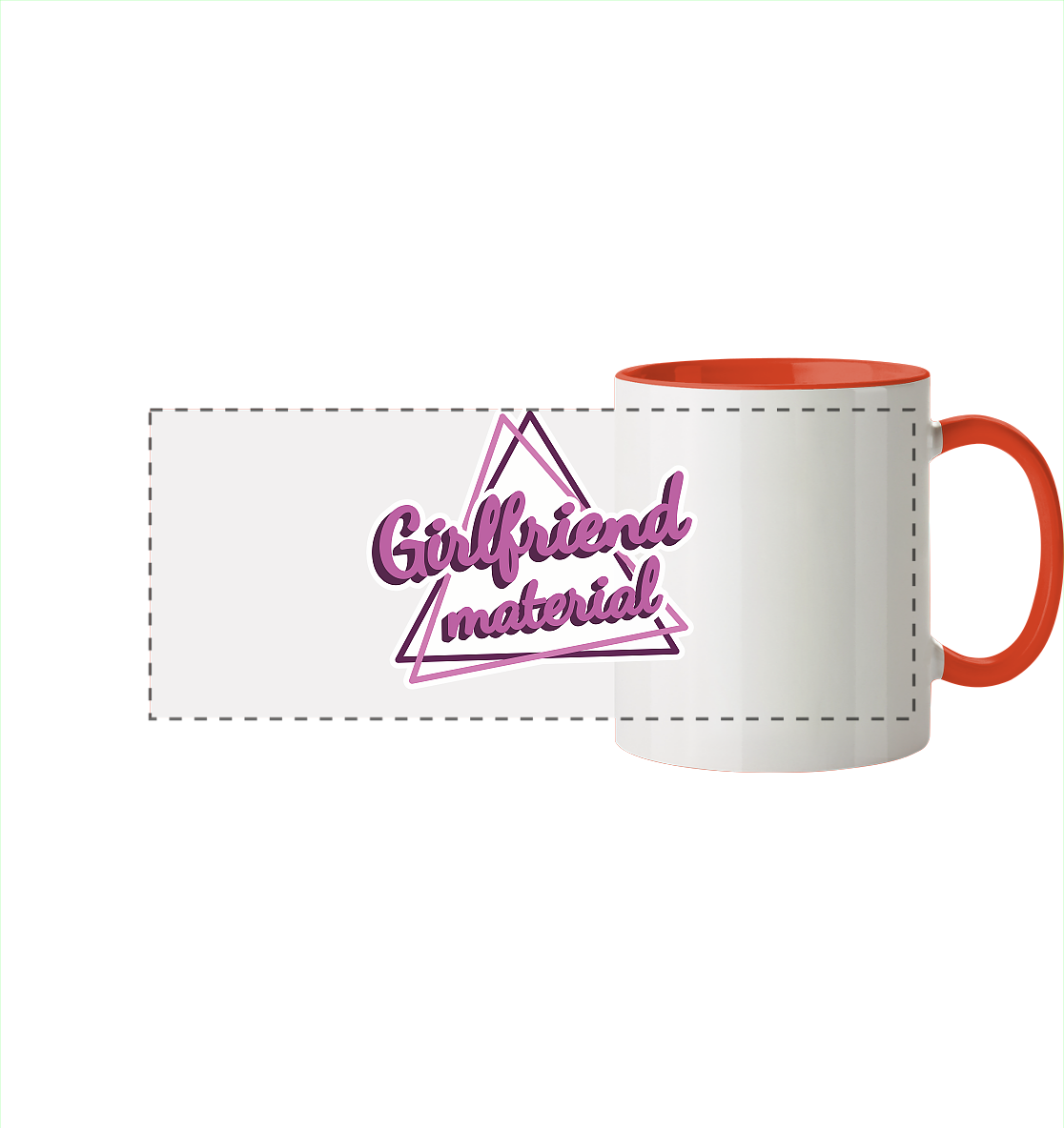 Girlfriend material - Panorama Tasse zweifarbig