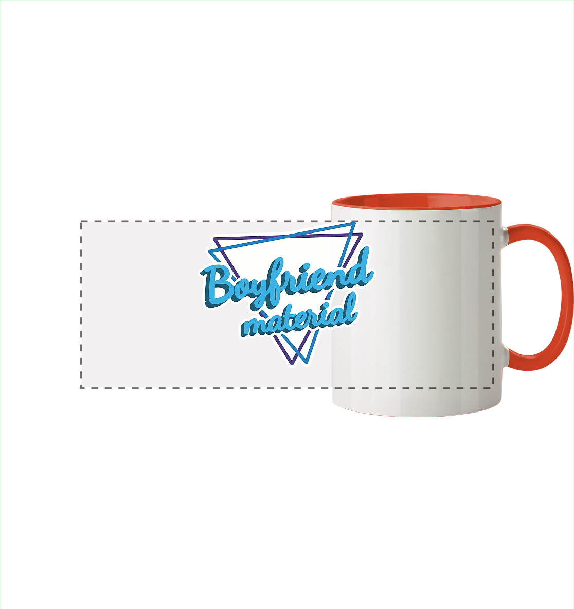 Boyfriend material - Panorama Tasse zweifarbig