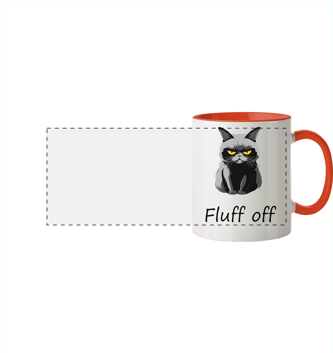 Fluff off - Panorama Tasse zweifarbig