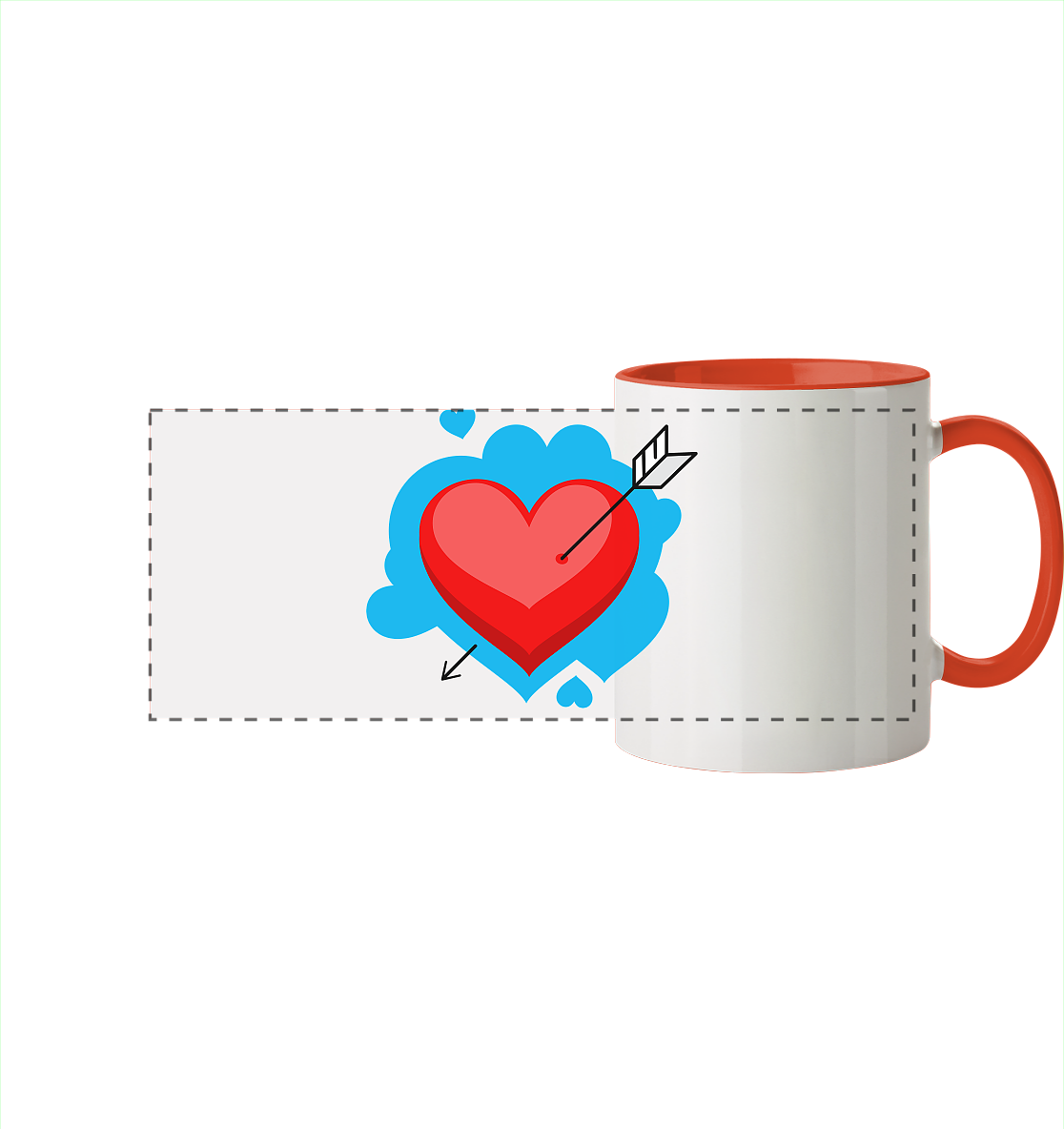 Heart - Panorama Tasse zweifarbig