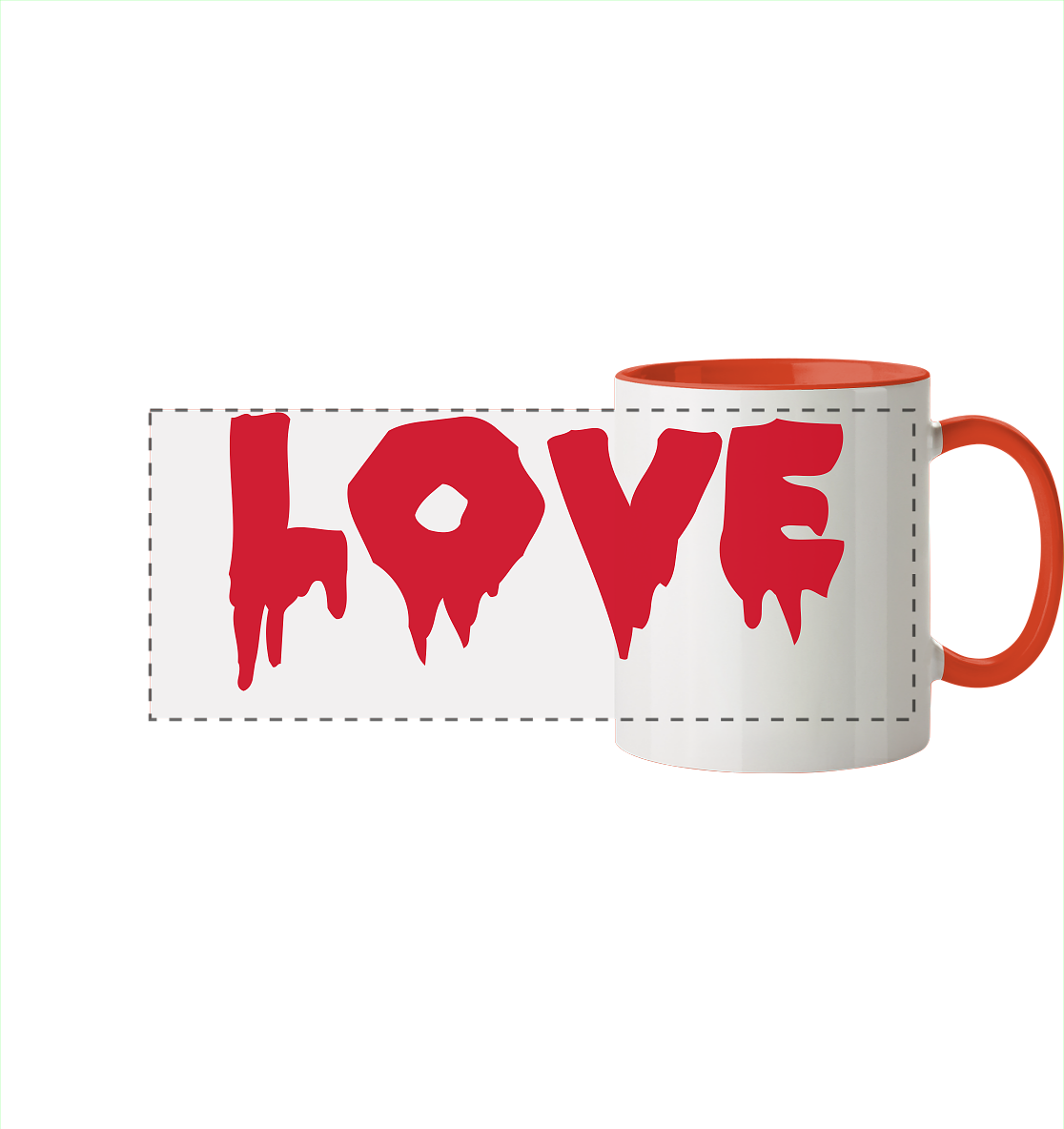 Love - Panorama Tasse zweifarbig