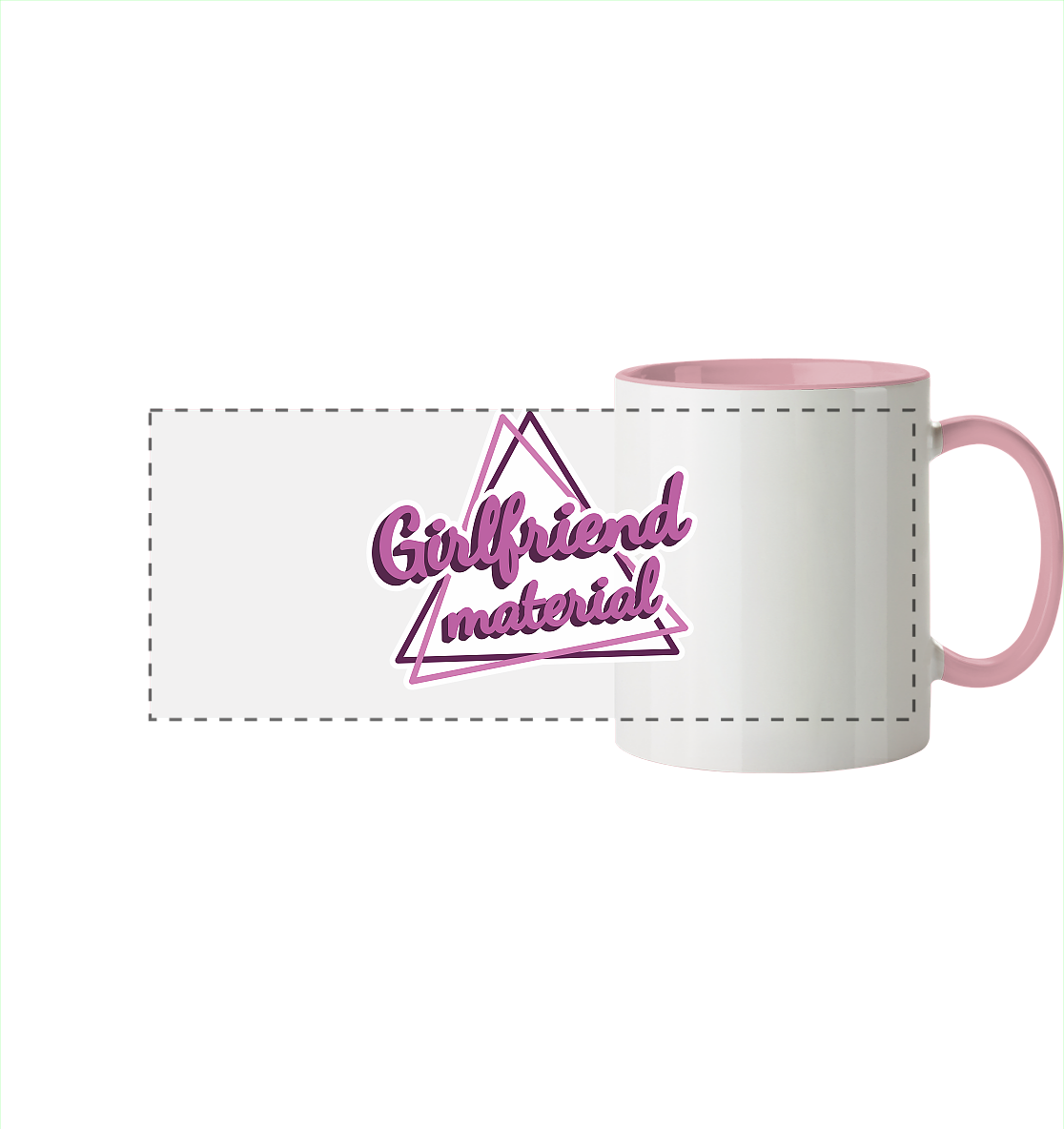 Girlfriend material - Panorama Tasse zweifarbig