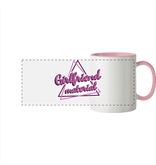 Girlfriend material - Panorama Tasse zweifarbig