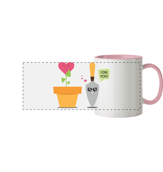 I dig you - Panorama Tasse zweifarbig