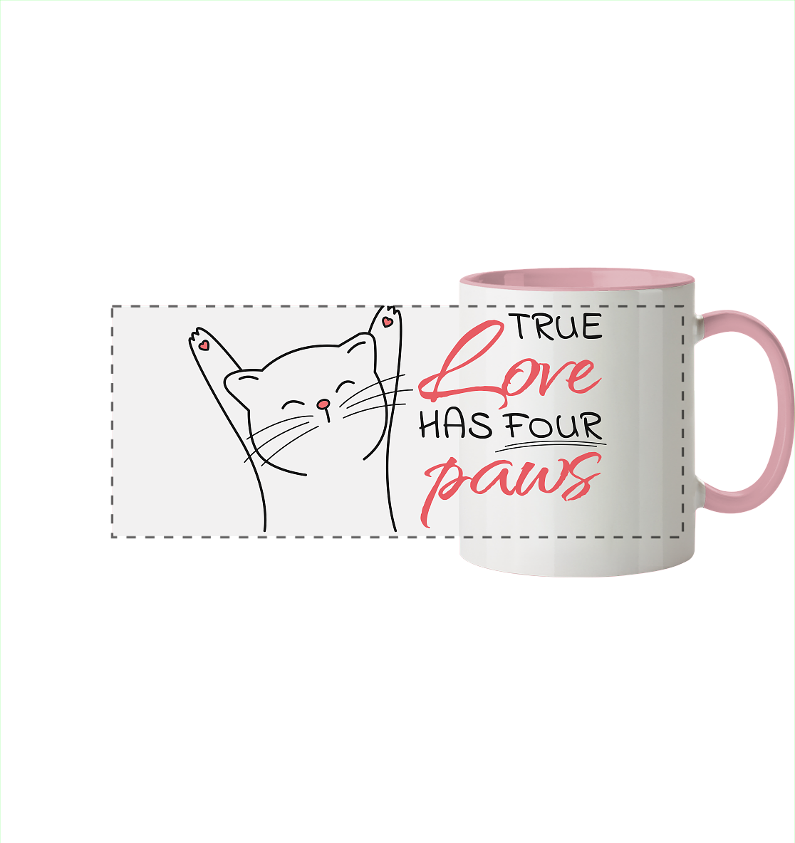 True Paw Love - Panorama Tasse zweifarbig