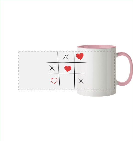 Tic-Tac-Love - Panorama Tasse zweifarbig