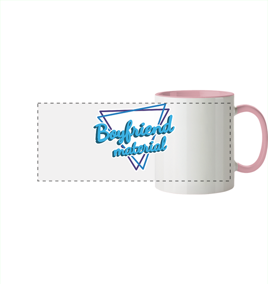 Boyfriend material - Panorama Tasse zweifarbig