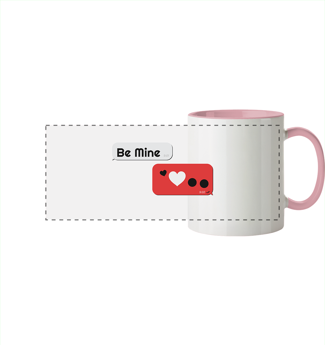 Be Mine - Panorama Tasse zweifarbig