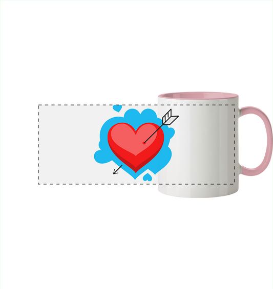 Heart - Panorama Tasse zweifarbig