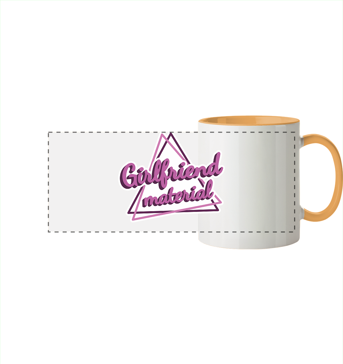 Girlfriend material - Panorama Tasse zweifarbig