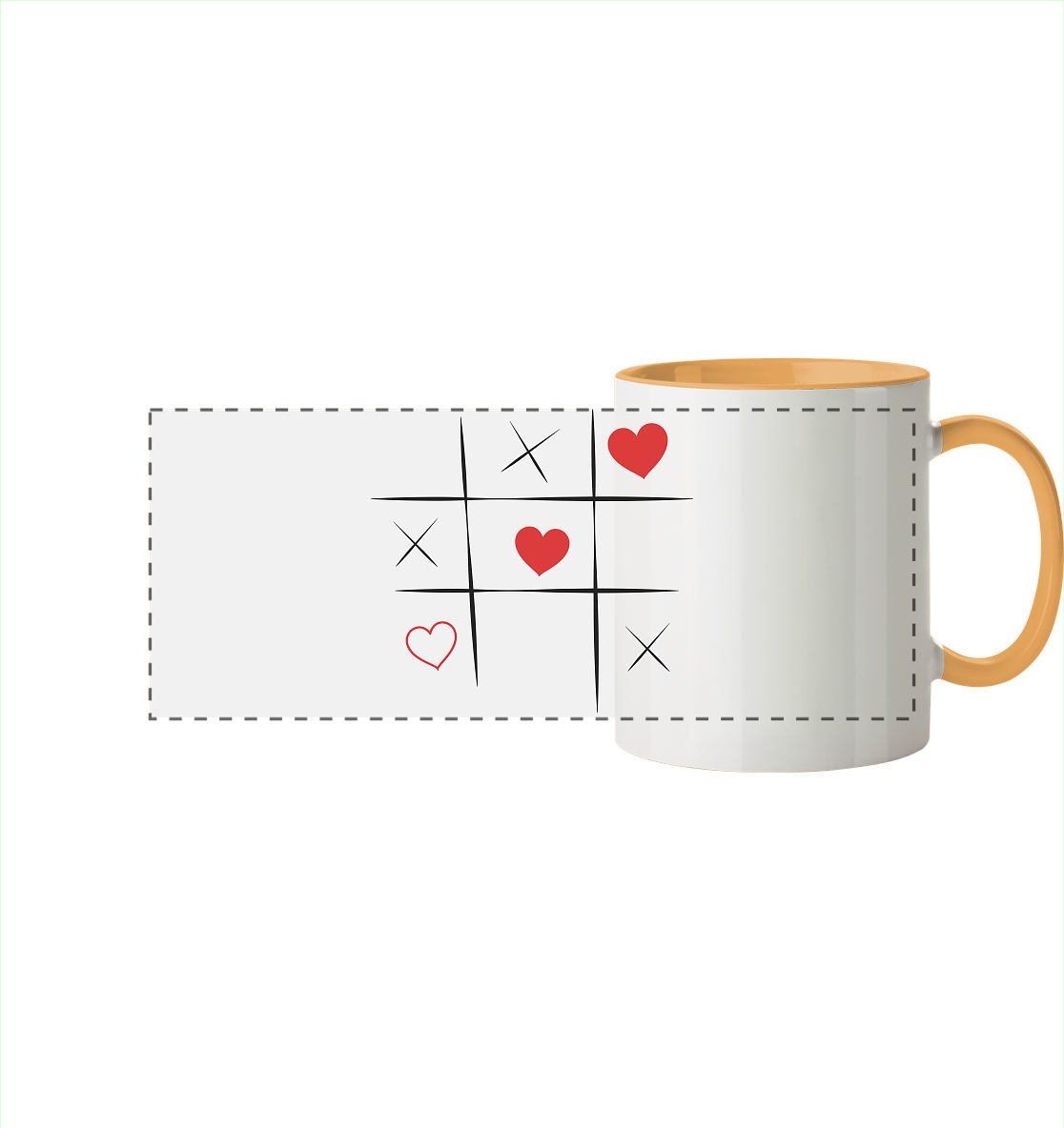 Tic-Tac-Love - Panorama Tasse zweifarbig