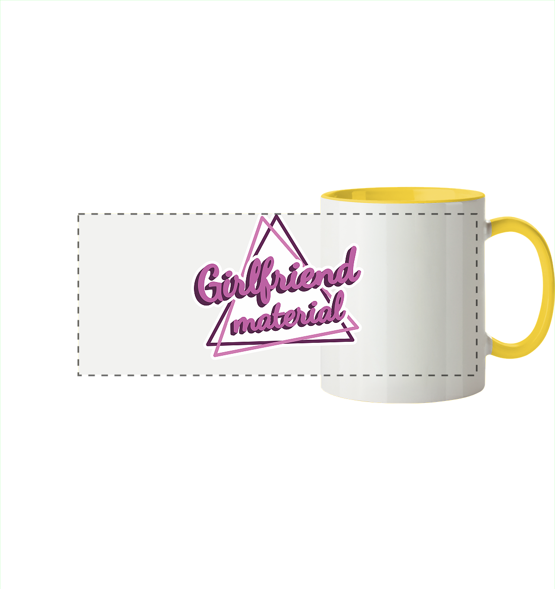 Girlfriend material - Panorama Tasse zweifarbig