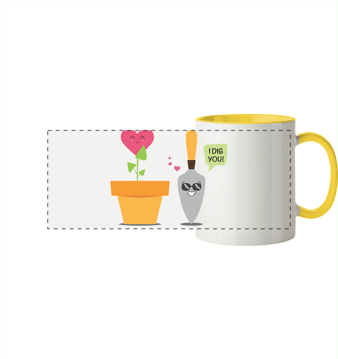 I dig you - Panorama Tasse zweifarbig