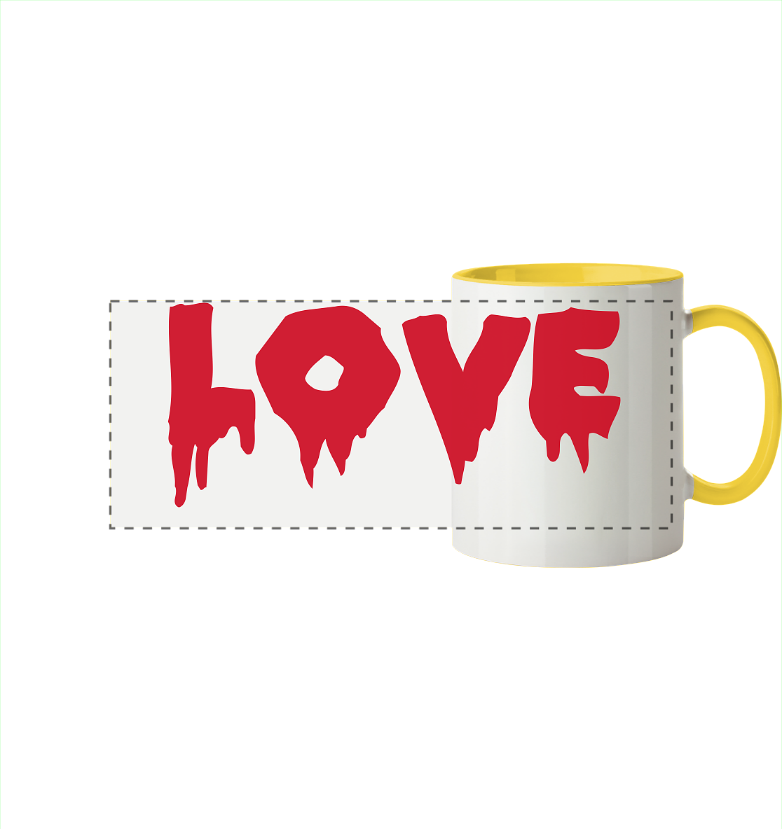 Love - Panorama Tasse zweifarbig