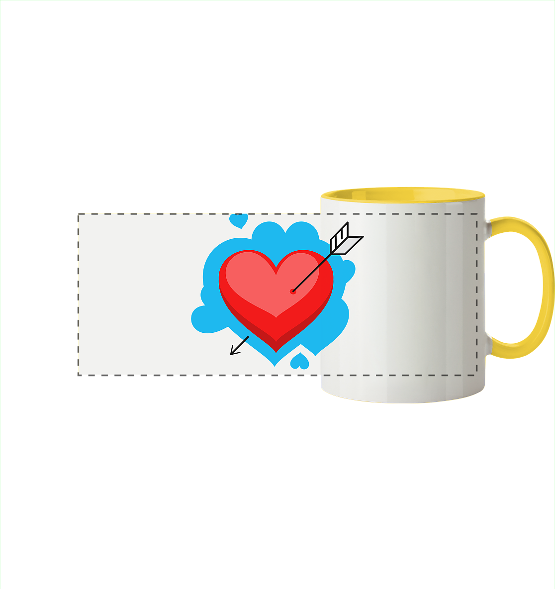 Heart - Panorama Tasse zweifarbig