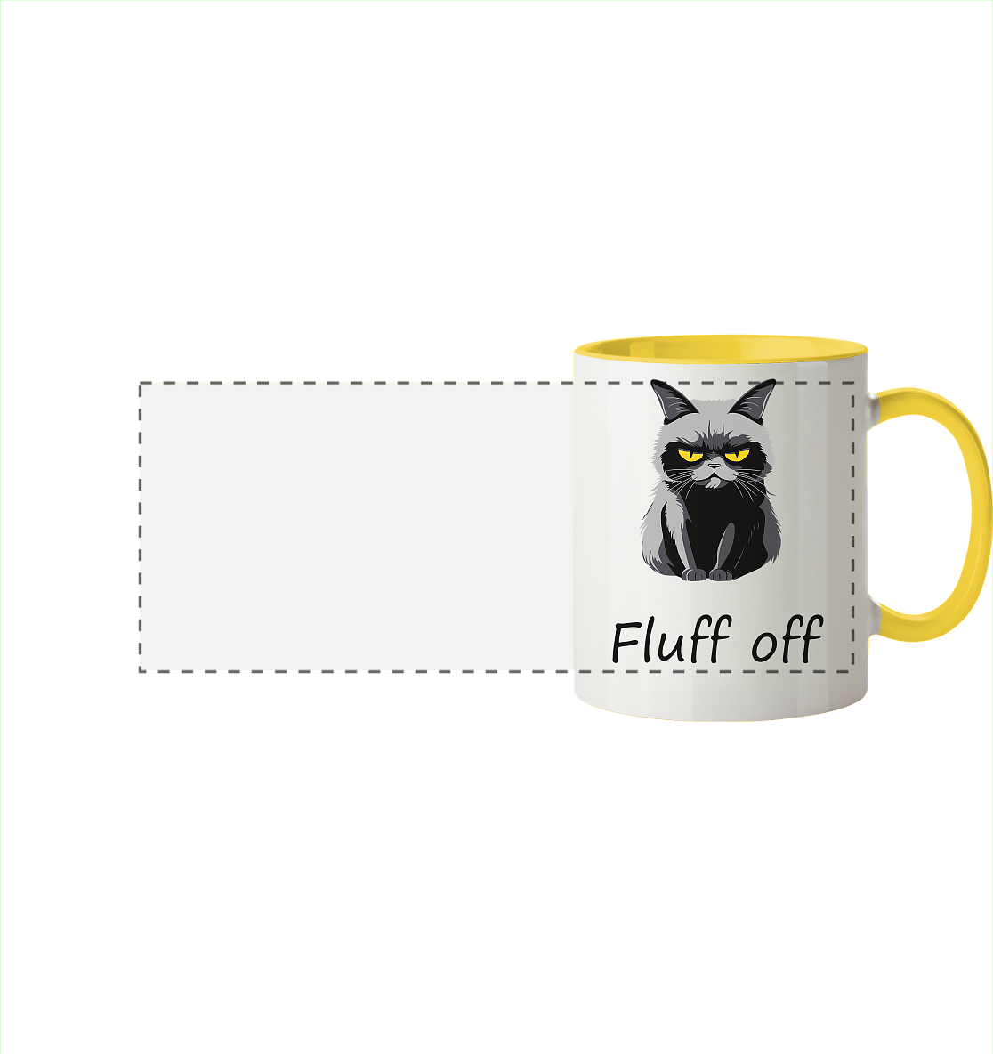 Fluff off - Panorama Tasse zweifarbig