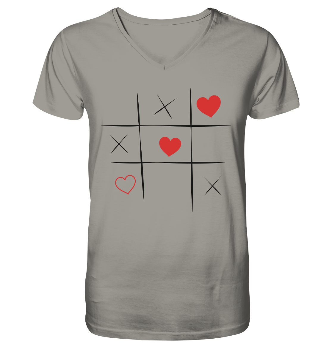 Tic-Tac-Love - V-Neck Shirt